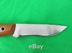 Mike Irie Custom Hunting Knife Fixed Blade with Leather Sheath