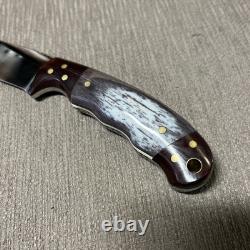 Mint Custom Knife, D. Boultinghouse Maker, Polished Bone, A198, Custom Sheath