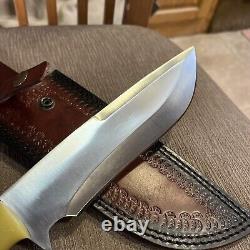 Mint, D. Lowcy Custom Knife, Bone Micarta, 1095 Steel, Custom Sheath