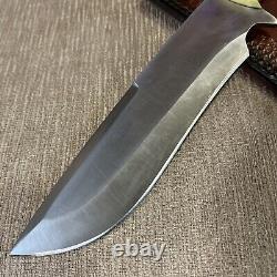 Mint, D. Lowcy Custom Knife, Bone Micarta, 1095 Steel, Custom Sheath