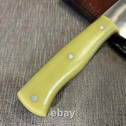 Mint, D. Lowcy Custom Knife, Bone Micarta, 1095 Steel, Custom Sheath