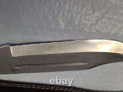 Moorhaus Handmade Knives Large Bowie Knife With Sheath 17 3/4 Long 11 1/2 Blade