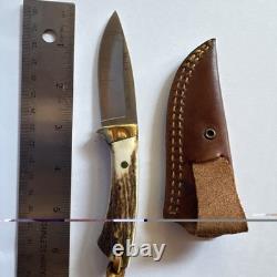 Muela 6 1/8 Overall Colibri Fixed Blade Knife Stag Handle 440c Blade Leather Sh