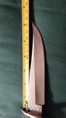 Muela Cazorla Fixed Bowie Knife with Crown Stag Handle and Belt Sheath