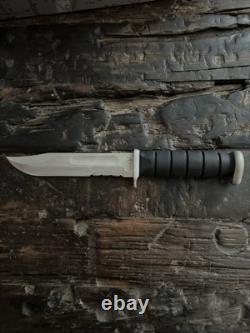 NEW KA-BAR 02 1221 Fixed Blade Serrated Edge Fighting Knife Sheath & Box USA
