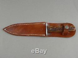 NICE UN-SHARPENED VINTAGE KEEN KUTTER SHAPLEIGH'S HUNTING KNIFE With ORIG SHEATH