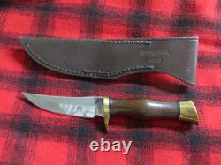 NICE! Vintage Browning 4018 Fixed Blade Hunting Knife With Leather Sheath & Box