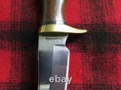 NICE! Vintage Browning 4018 Fixed Blade Hunting Knife With Leather Sheath & Box