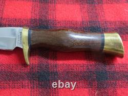 NICE! Vintage Browning 4018 Fixed Blade Hunting Knife With Leather Sheath & Box