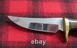 NICE! Vintage Browning 4018 Fixed Blade Hunting Knife With Leather Sheath & Box
