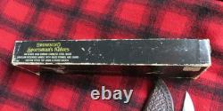 NICE! Vintage Browning 4018 Fixed Blade Hunting Knife With Leather Sheath & Box