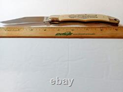 NM 1983 Schrade Kachina Scrimshaw Hunter Knife Beaded Sheath Limited Edition