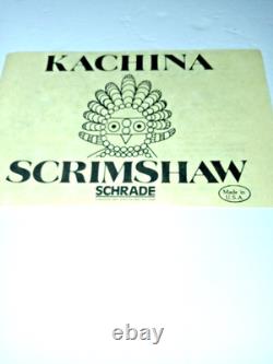 NM 1983 Schrade Kachina Scrimshaw Hunter Knife Beaded Sheath Limited Edition