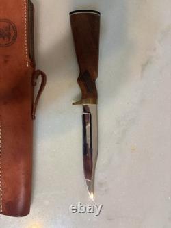 NRA 1997 Hunting Fixed Blade Knife Clip Point Full Tang Wood Handle Sheath