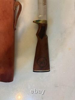 NRA 1997 Hunting Fixed Blade Knife Clip Point Full Tang Wood Handle Sheath