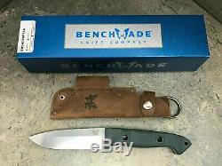 New Benchmade Bushcrafter Fixed Blade Knife Drop Point Blade Leather Sheath 162