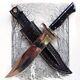 New Custom Handmade Die Tool Steel Hunting Bowie Survival Knife Horn Handle