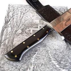New Custom Handmade Die Tool Steel Hunting Bowie Survival Knife Horn Handle