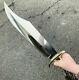 New Custom made D2 Steel Bowie Mirror Polished Hunting Knife, Stag Horn Handle
