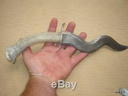 New HandMade Prime Deer Antler Handle hunting KNIFE serpentine/snake-like form