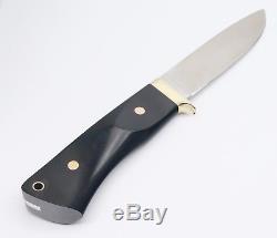 Nice Early Bench Mark Knives 865 Micarta Handle Drop Point Hunting Sheath Knife
