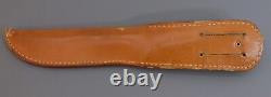 Nice! Kabar USA 1207 Large Finger Groove Hunting / Combat Knife & Leather Sheath