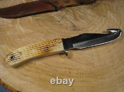 Nice LCO (Lac Corte Orrielles) Custom Fixed Blade Knife with Gut Hook & Sheath