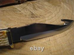 Nice LCO (Lac Corte Orrielles) Custom Fixed Blade Knife with Gut Hook & Sheath