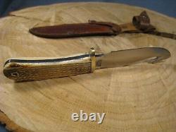 Nice LCO (Lac Corte Orrielles) Custom Fixed Blade Knife with Gut Hook & Sheath