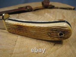 Nice LCO (Lac Corte Orrielles) Custom Fixed Blade Knife with Gut Hook & Sheath