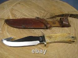 Nice LCO (Lac Corte Orrielles) Custom Fixed Blade Knife with Gut Hook & Sheath