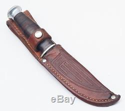 Nice! Vintage 1940 1965 Case USA Stacked Leather Handle Hunting Knife & Sheath