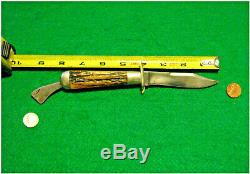 No Vtg Sheath 1 Pocket Blade MARBLES Safety Hunting Knife 1 Antld STAG Fold case