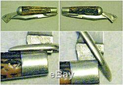 No Vtg Sheath 1 Pocket Blade MARBLES Safety Hunting Knife 1 Antld STAG Fold case