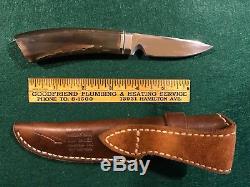 Nolen Knives Hunting Bird Knife With Leather Sheath Custom Horn