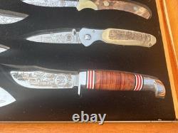 North American Hunting Club Heritage Collection Eight Piece Knife Set No glass