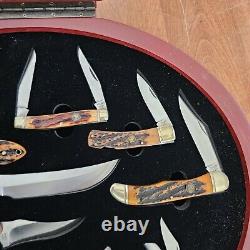 North American Hunting Club Hunting Collection 10 Knives in Case Boxes Sheaths