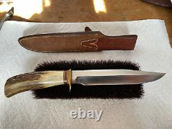 OLD RANDALL M-5 7. Knife. Stag. 7 Spacer. RBJ Gray 2-part Stone. Sweet