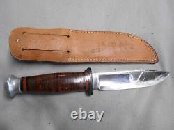 OLD VINTAGE KINFOLKS USA HUNTING KNIFE OR WW2 MILITARY FIGHTING KNIFE With SHEATH