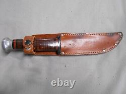 OLD VINTAGE KINFOLKS USA HUNTING KNIFE OR WW2 MILITARY FIGHTING KNIFE With SHEATH