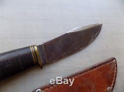 Old Antique Marbles Woodcraft Hunting Skinning Knife Pat Pend. Stag Pommel