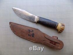 Old Antique Marbles Woodcraft Hunting Skinning Knife Pat Pend. Stag Pommel