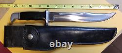 Old BUCK 120 inverted 2-line vintage sheath knife