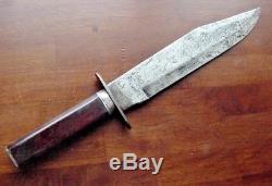 Old Bowie Fighting Hunting Knife Custom Handmade Marek Estate 9.5 Clip Point