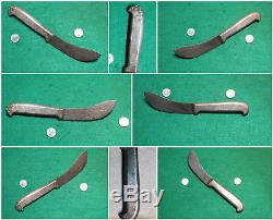 Old Curved Simitar Hunt Blade by Richtig Alum case Knife no Fold Sheath Moore Ek