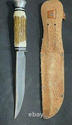 Old EMIL VOOS SOLINGEN Germany 13109 Hunting Knife 3 Arrow Fixed Blade Sheath