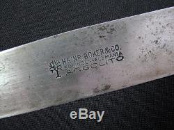 Old German Heinr. Boker Solingen Arbolito Silver A. Bravo Hunting Knife Dagger