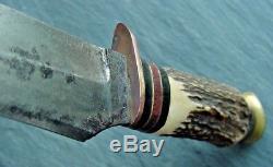 Old German Hunting Skinning Knife Original Buffalo Skinner Vintage 6 Edge Brand