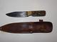 Old Hunting Knife, Marble's Dall Deweese Pattern, Staghorn Handle, with Sheath
