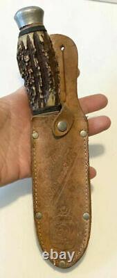 Old Imco Implement Co Solingen Germany #49 Hunting Knife Indian Chief Engraved